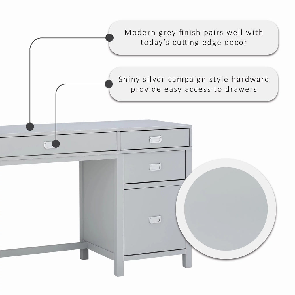 4 Drawer Desk with Side Storage T946