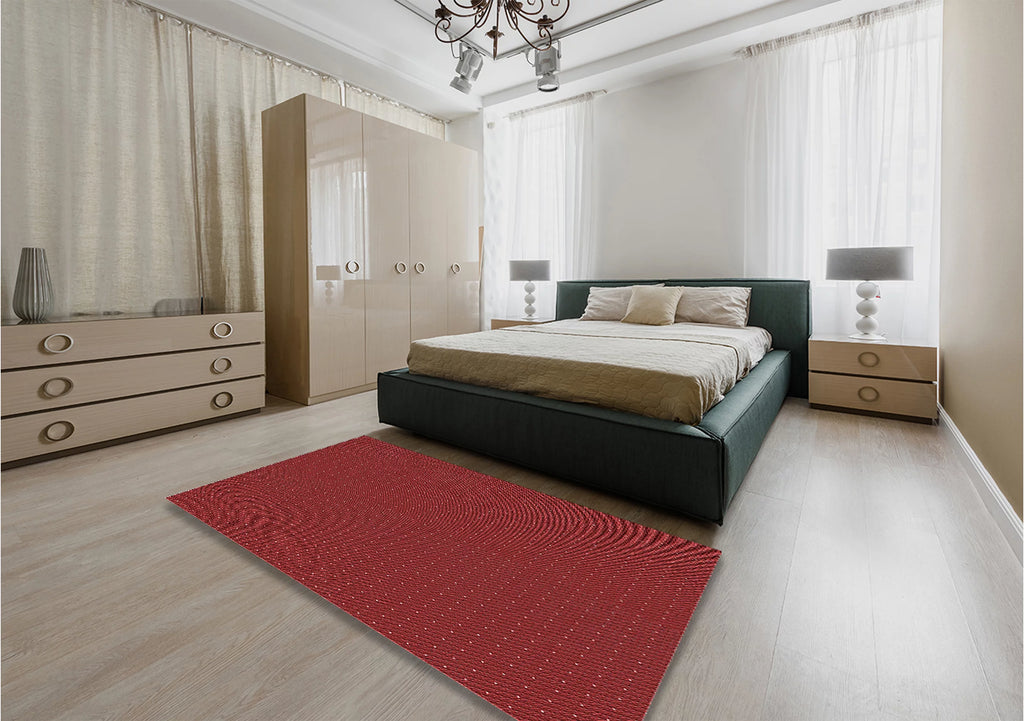 Machine Washable Red 5' x 8' Area Rugs A1085