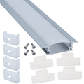 10 Pack Recess Aluminum Channels for LED Strips 1 Meter Frosted Diffused I779