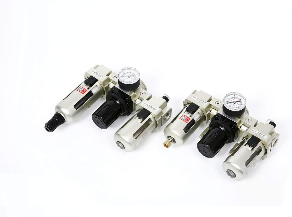 Compressed Air Filter Regulator Lubricator 1/4 NPT with Gauge and Bracket P1134