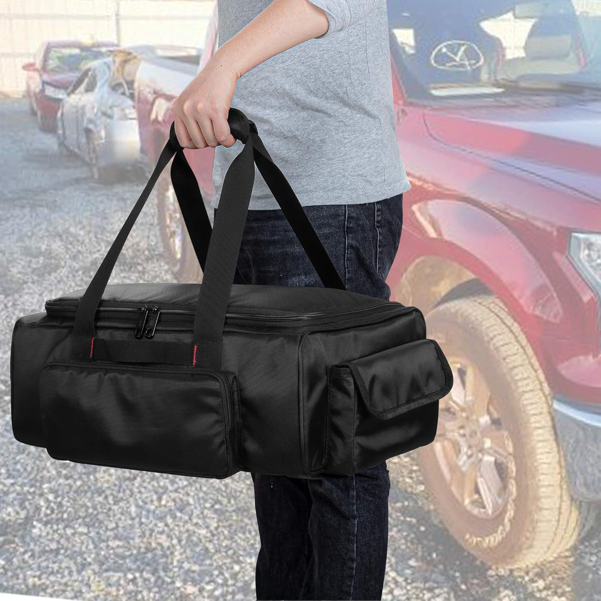 Black Underseat Truck Storage Organizer with Detachable Divider I341
