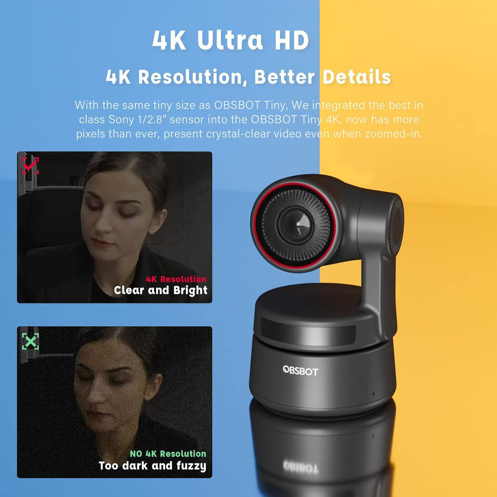 4K PTZ Webcam with Dual Omni-Directional Mic 4X Zoom V735