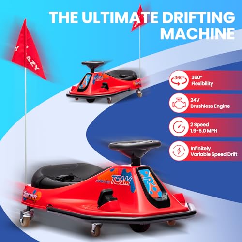 24V Electric Drifting Go Kart for Kids, Black A474539