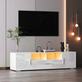High Glossy TV Stand Cabinet with 3 Doors and Open Shelf X591939