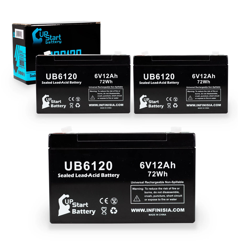 6V 12Ah Sealed Lead Acid Battery with F1 to F2 Terminal Adapters Q94241