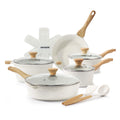 17 Piece White Ceramic Nonstick Cookware Set W3978