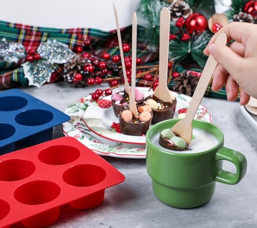 2pcs Silicone Hot Chocolate Spoon Molds with 30 Wooden Spoons A47633