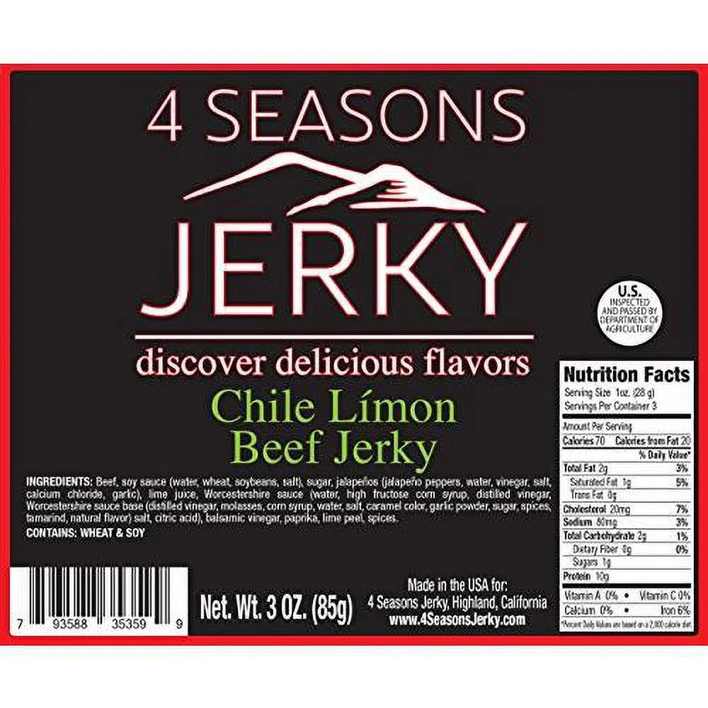 Chile Limon Carne Asada Jerky 3 Pack 2.75 Oz A503