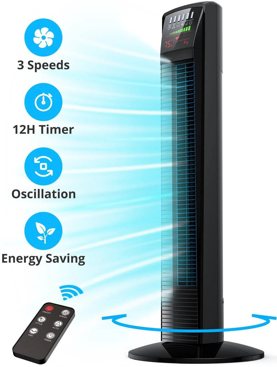 Oscillating Tower Fan with Remote S395263