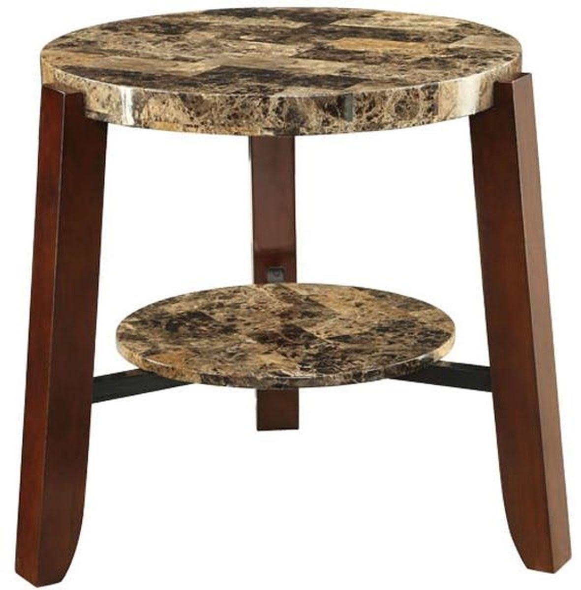Faux Marble & Cherry End Table F65454