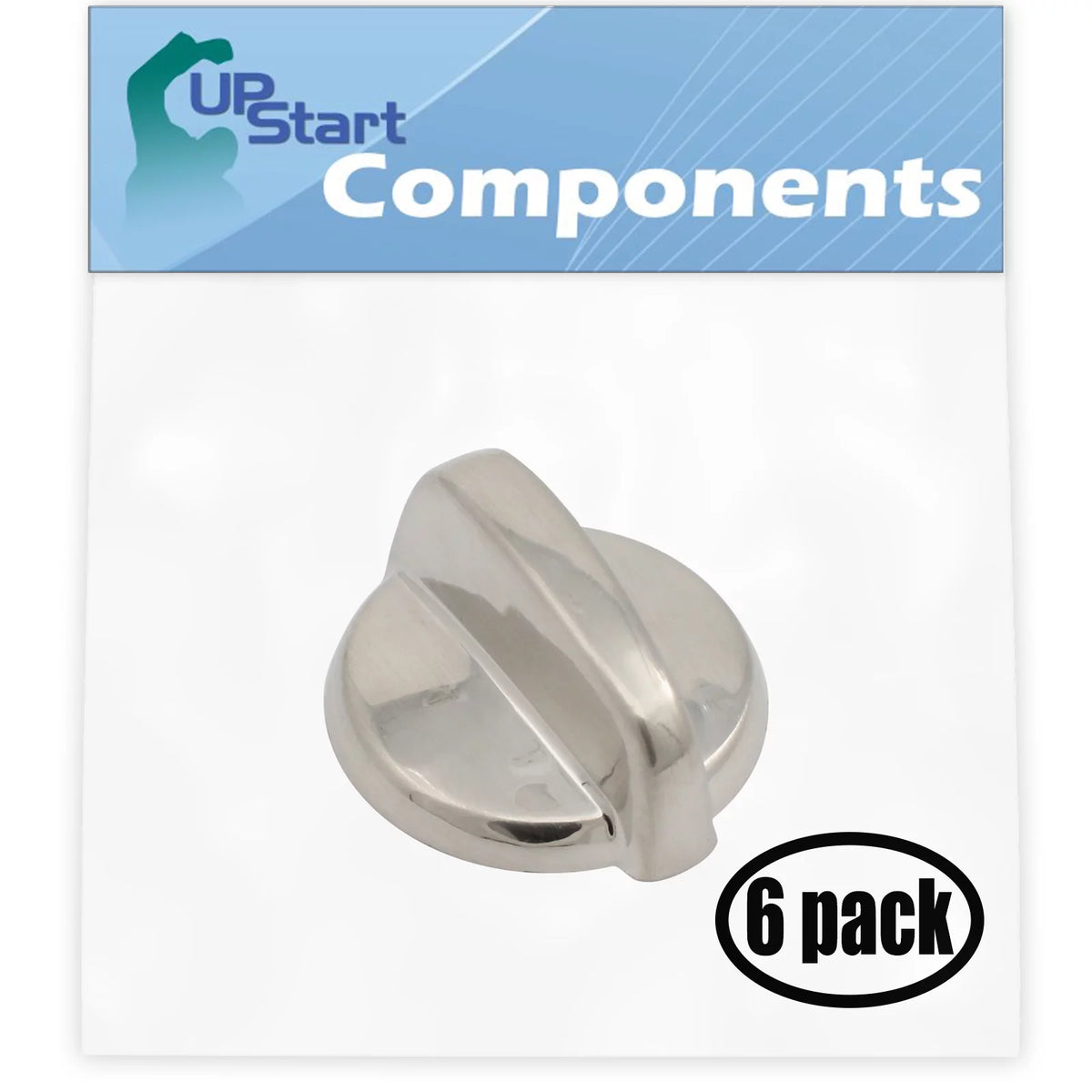 6 Pack Replacement Control Knob Stainless Steel Finish S425