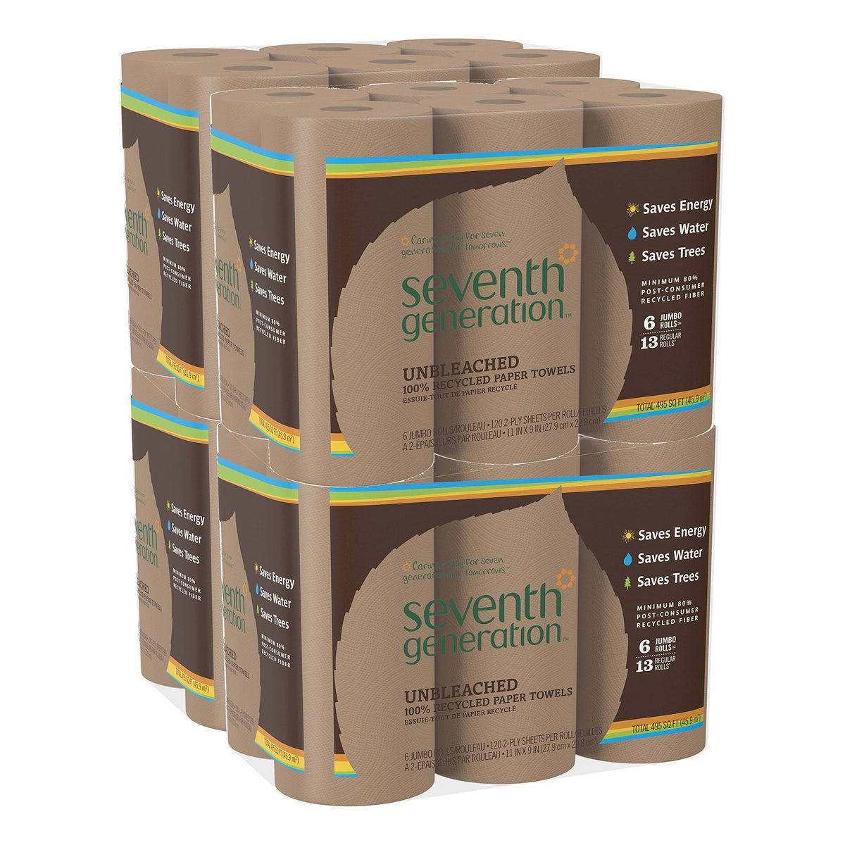 Unbleached 100% Recycled Paper Towels 6 Count J524158