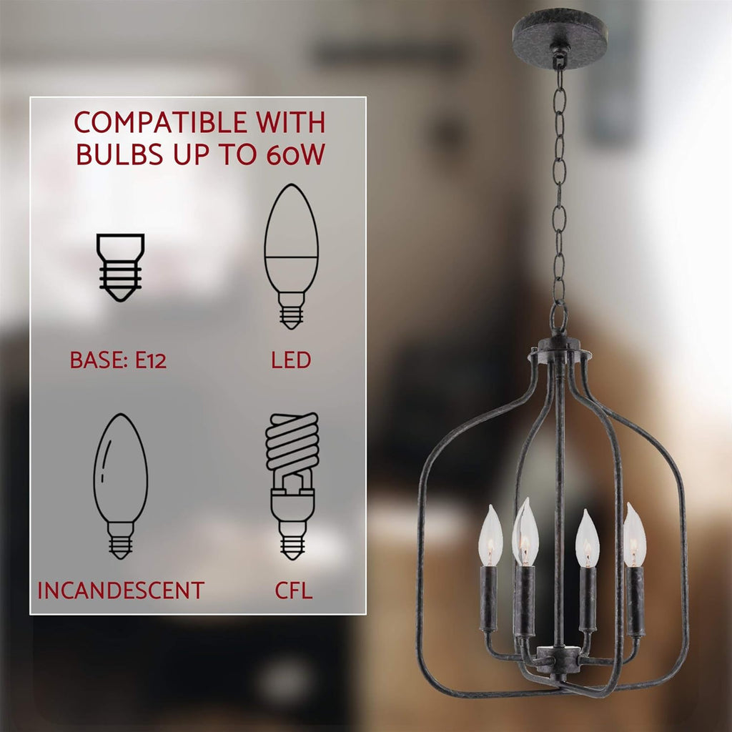 4-Light Black Pendant Light A996341