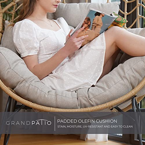 Oversized PE Wicker Egg Chair with Olefin Cushion and Stand V86528