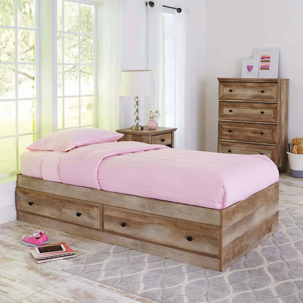 Twin Storage Bed Weathered Finish B9159