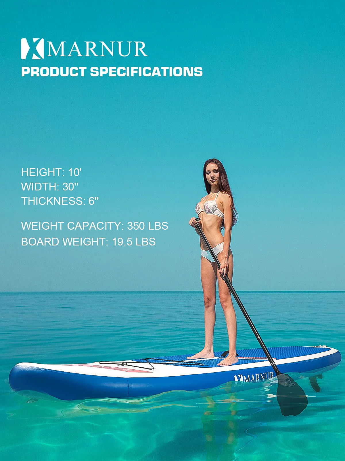 Inflatable Paddle Board with Non-Slip Deck and Pump and Paddle T916