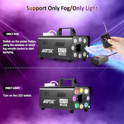 500W Portable LED Fog Machine with Lights & Wireless Remote Control P919
