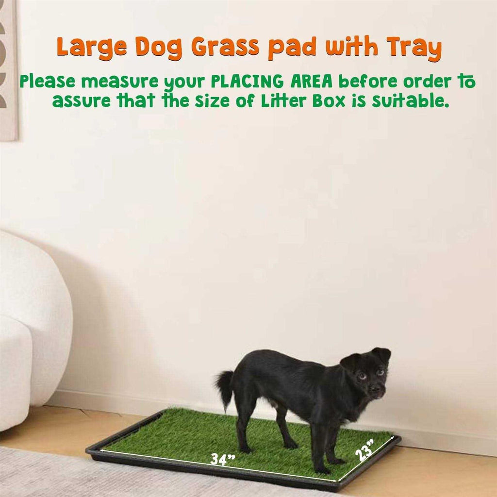 Dog Grass Pad with Tray Large Dog Litter Box Toilet 34”×23” P80716