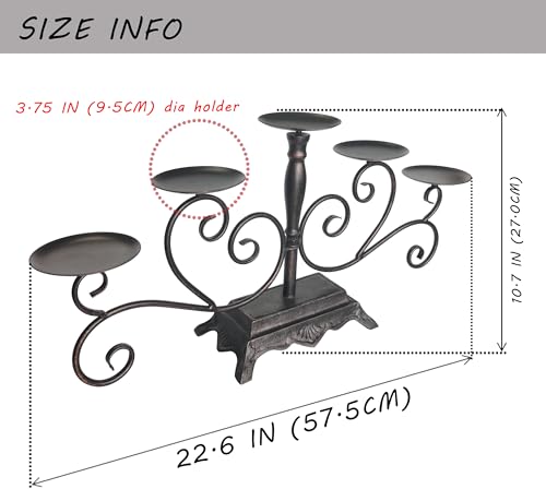 Black Iron Candelabra Candle Holder M839