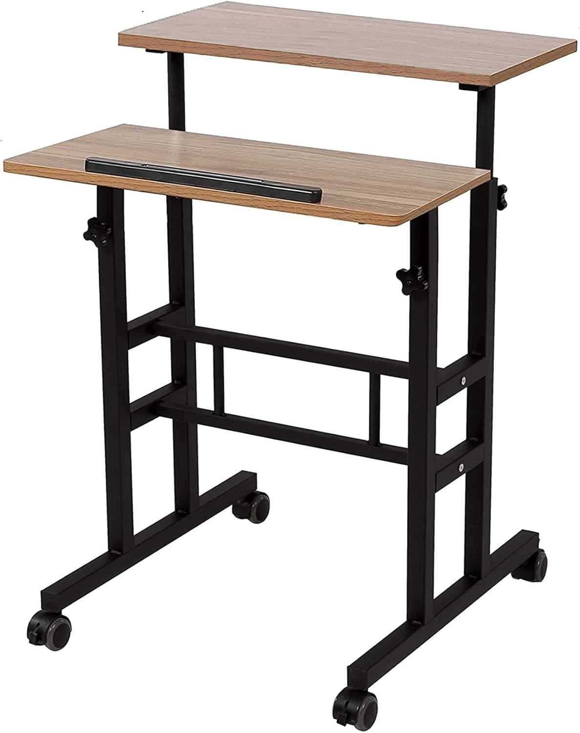 2 Inches Carpet Wheels Mobile Standing Desk Height Adjustable Oak M109