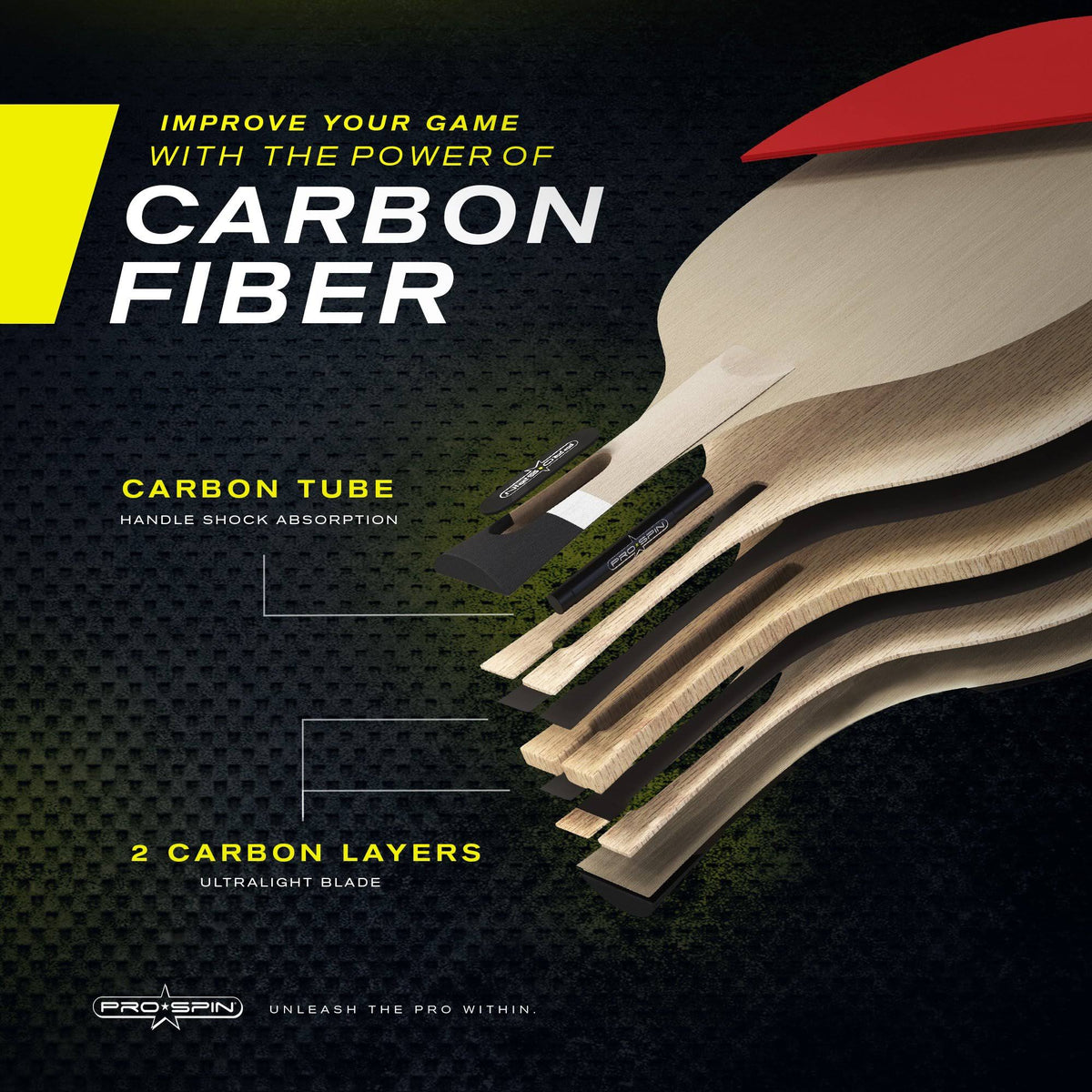 Carbon Table Tennis Racket 2 Pack V139402