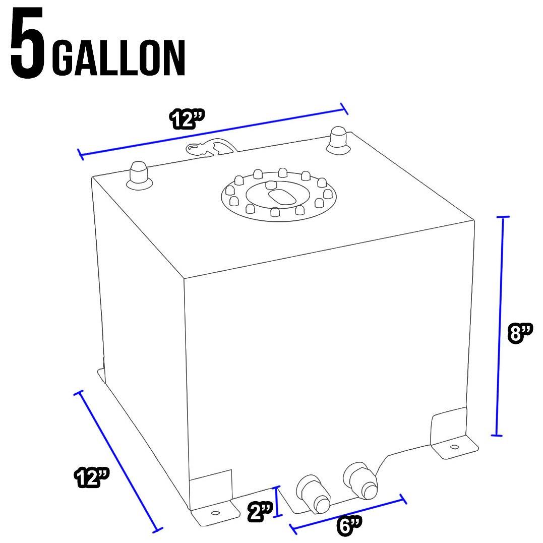 5-Gallon Aluminum Fuel Cell Gas Tank with Level Sender and Cap P251140