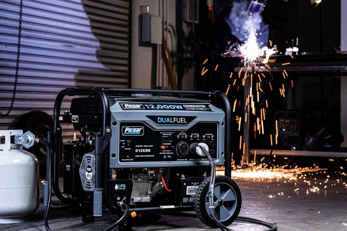 Heavy Duty Portable Dual Fuel Generator 9500 Rated Watts 12000 Peak Watts Q662