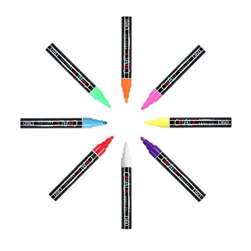 8 Bright Colors Liquid Chalk Marker 6mm Chisel NIB A977154