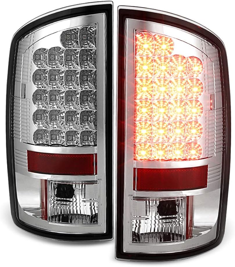 Chrome LED Tail Lights Brake Lamps Set Left+Right D38753