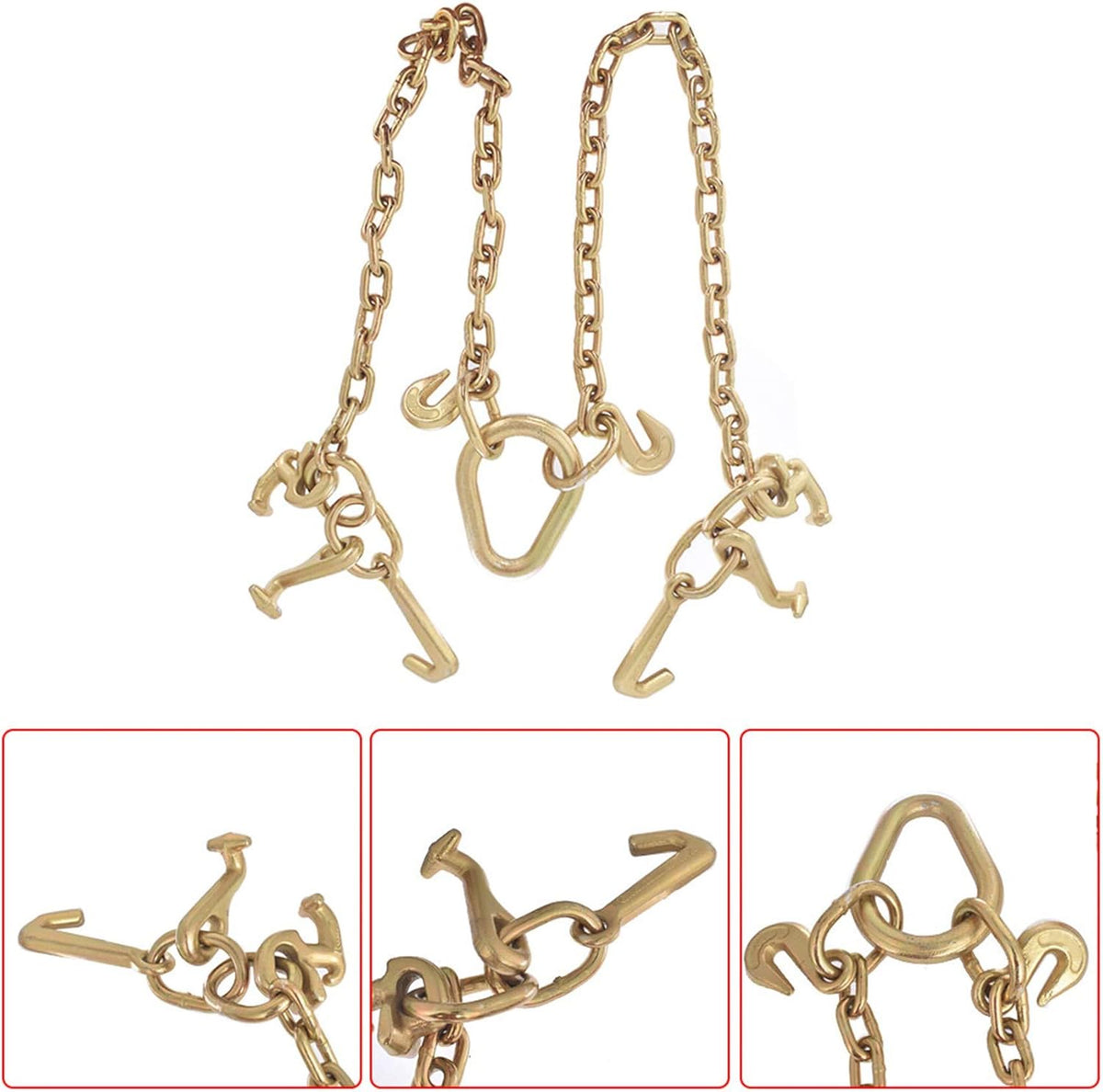 Grade 70 Tow Chain V-Bridle with Cluster Hooks H7297
