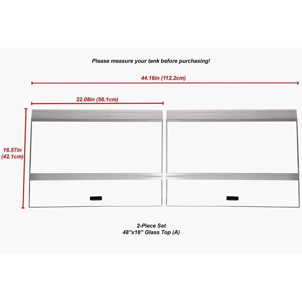 Glass Canopy 2 Piece Set for Aquarium Fish Tank O5830