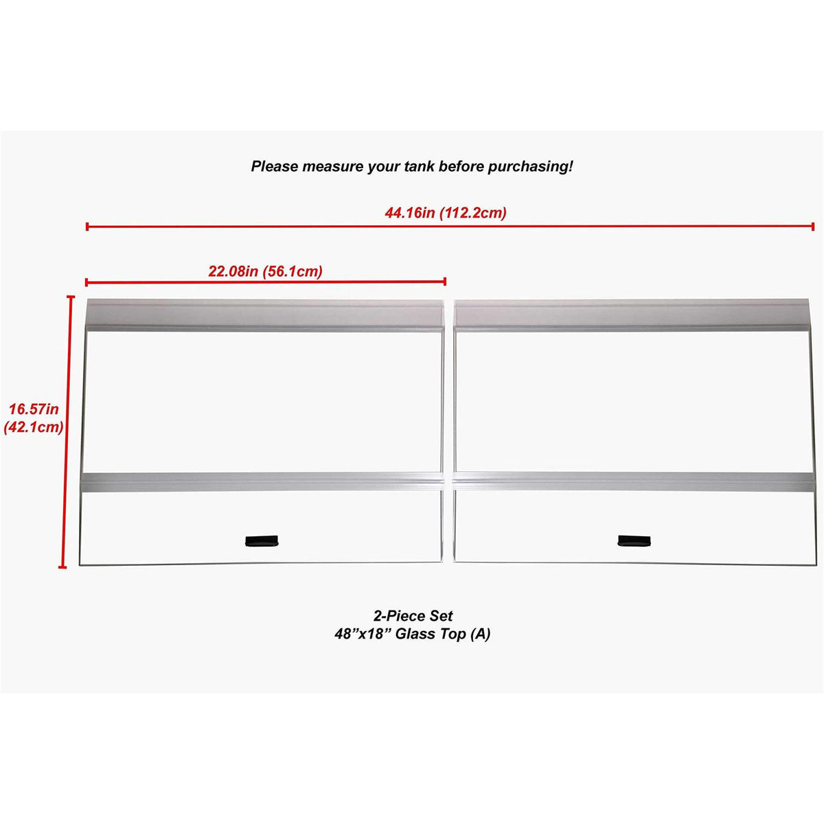 Glass Canopy 2 Piece Set for Aquarium Fish Tank O5830