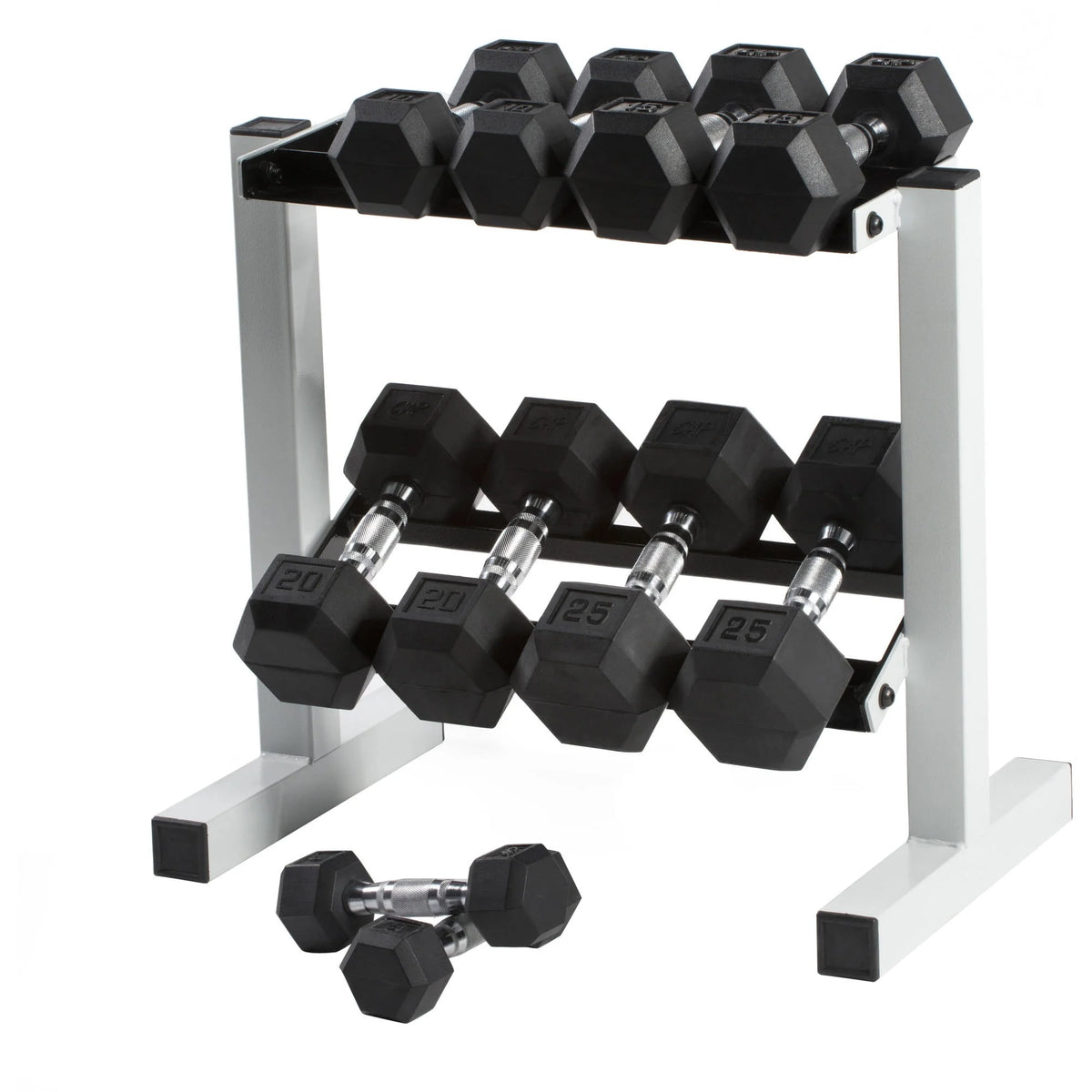 50 lb Rubber Hex Dumbbell Weight Set T134