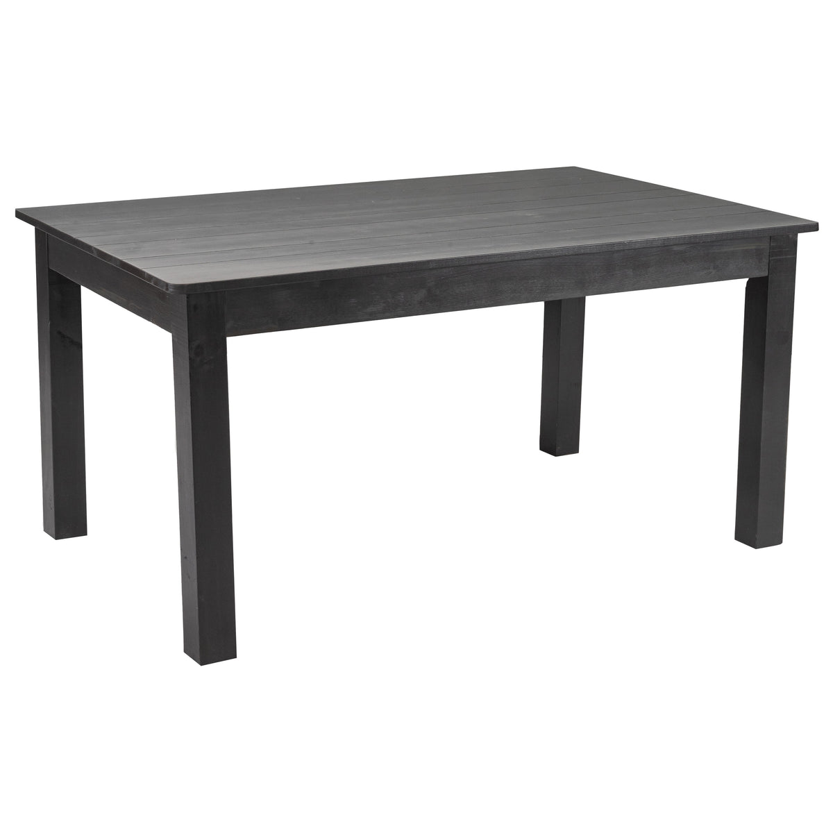 60" x 38" Rectangular Black Wash Solid Pine Dining Table K48793