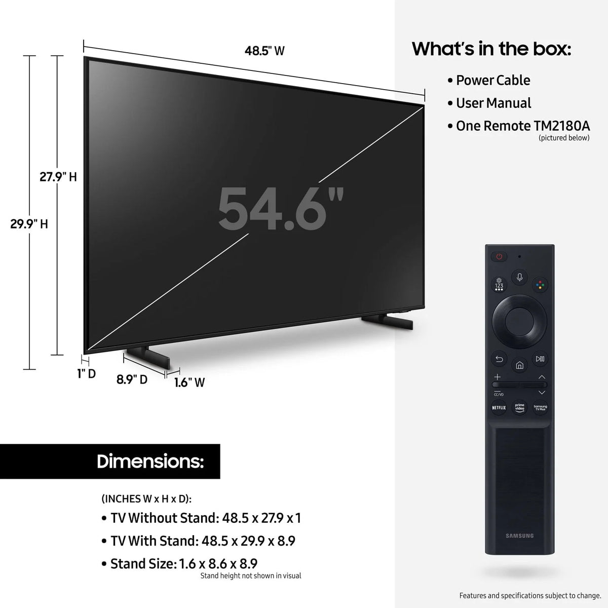 55 Class 4K Crystal UHD LED Smart TV with HDR V951324