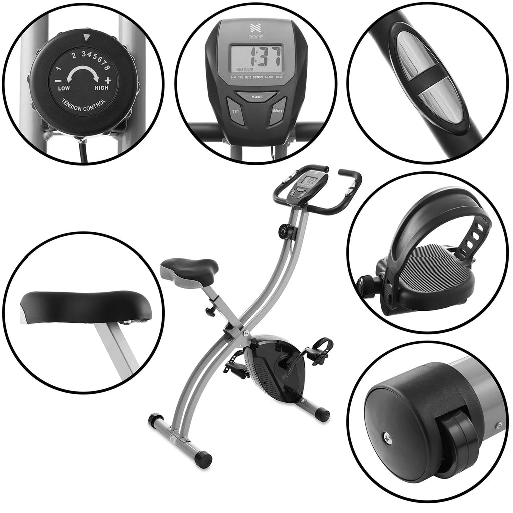 Folding Upright Stationary Exercise Bike with Magnetic Resistance Z46614