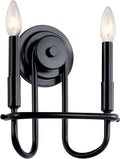 2 Light Brushed Nickel Wall Sconce D405