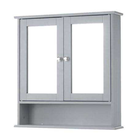 2-Door Wall Mount Cabinet with Glass Doors and Shelves I326