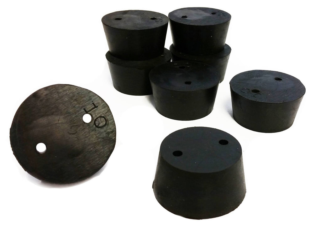 Size 10 2-Hole Rubber Stoppers S51263