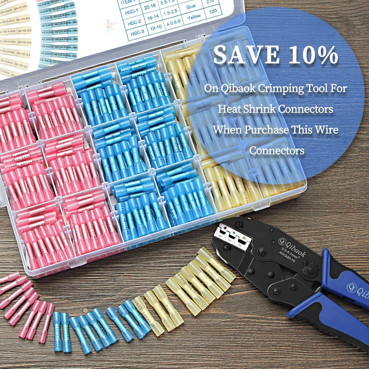660 PCS Waterproof Insulated Heat Shrink Butt Connectors L1371