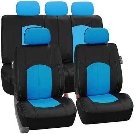 Perforated Leatherette Full Set Car Seat Covers Z34572