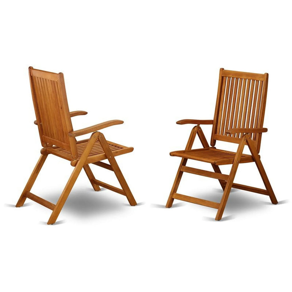 Wood Patio Dining Chairs Set of 2 U420752