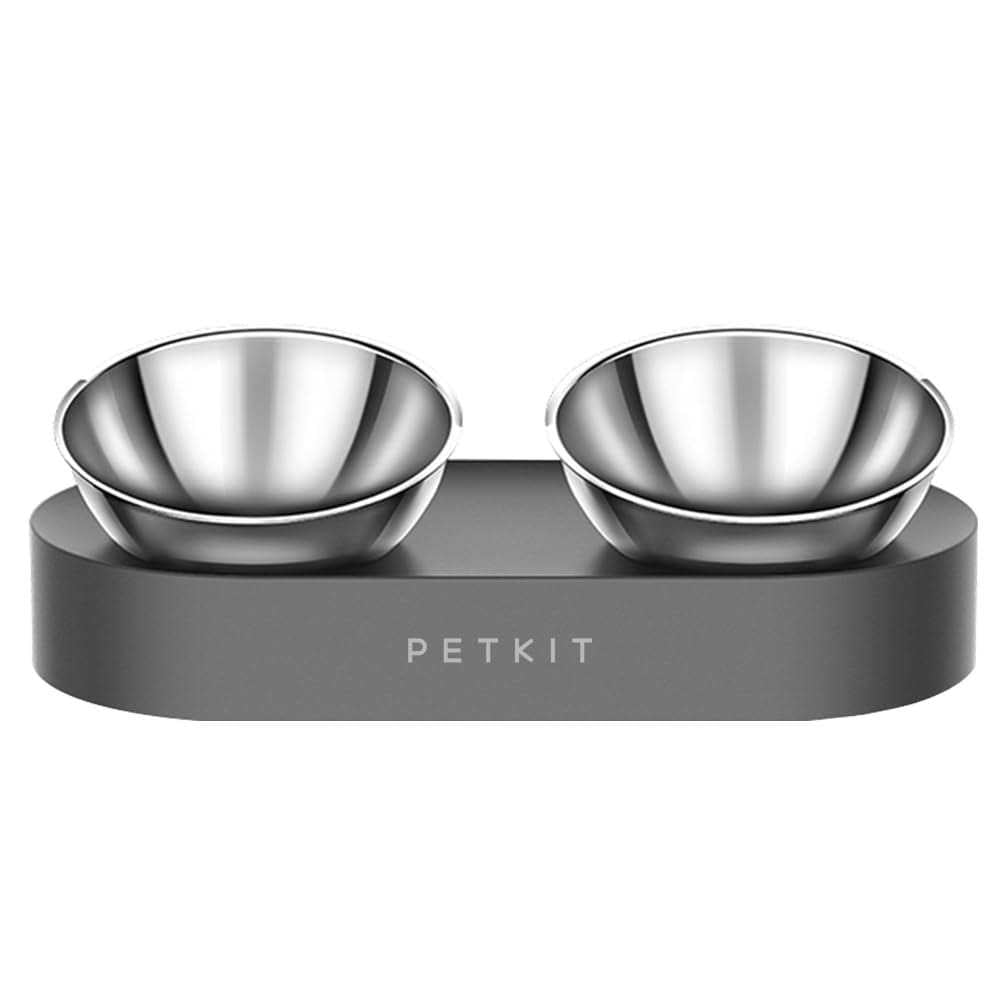 Raised Stainless Steel Dog Cat Food and Water Bowl V17752