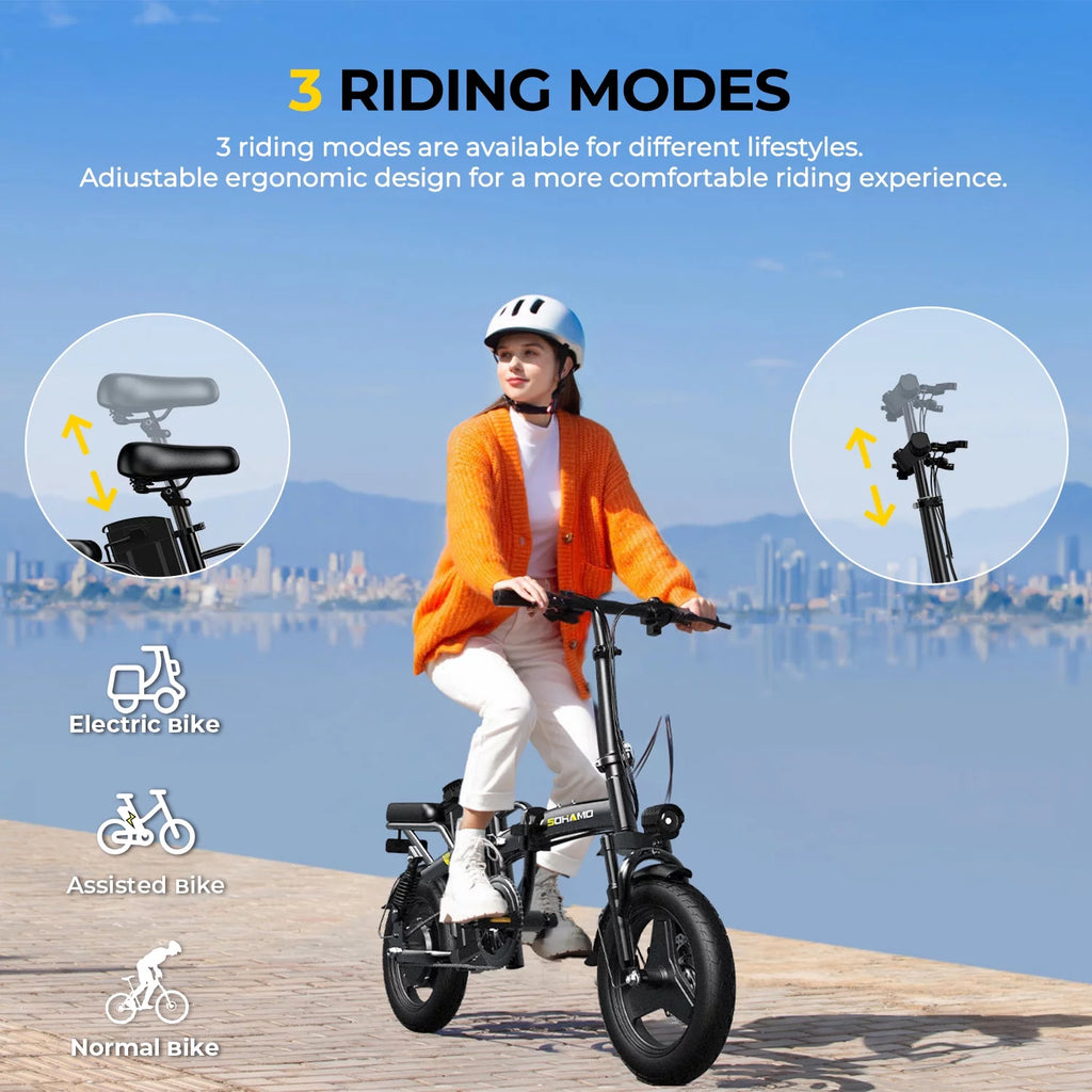 Electric Bike with 400W Motor 48V 13Ah Removable Battery Folding U964063