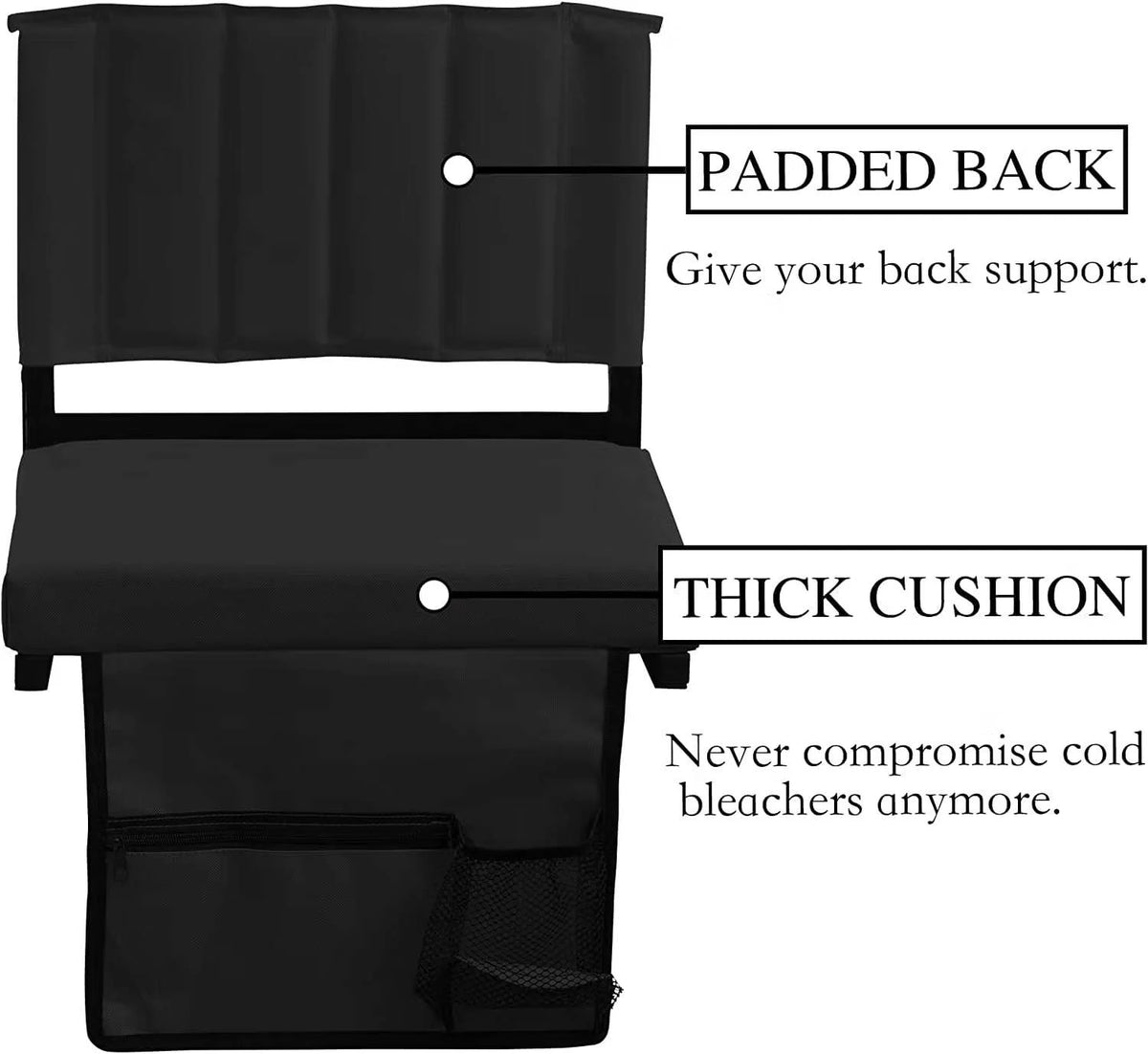 Padded Foldable Stadium Seat with Cup Holder P58542