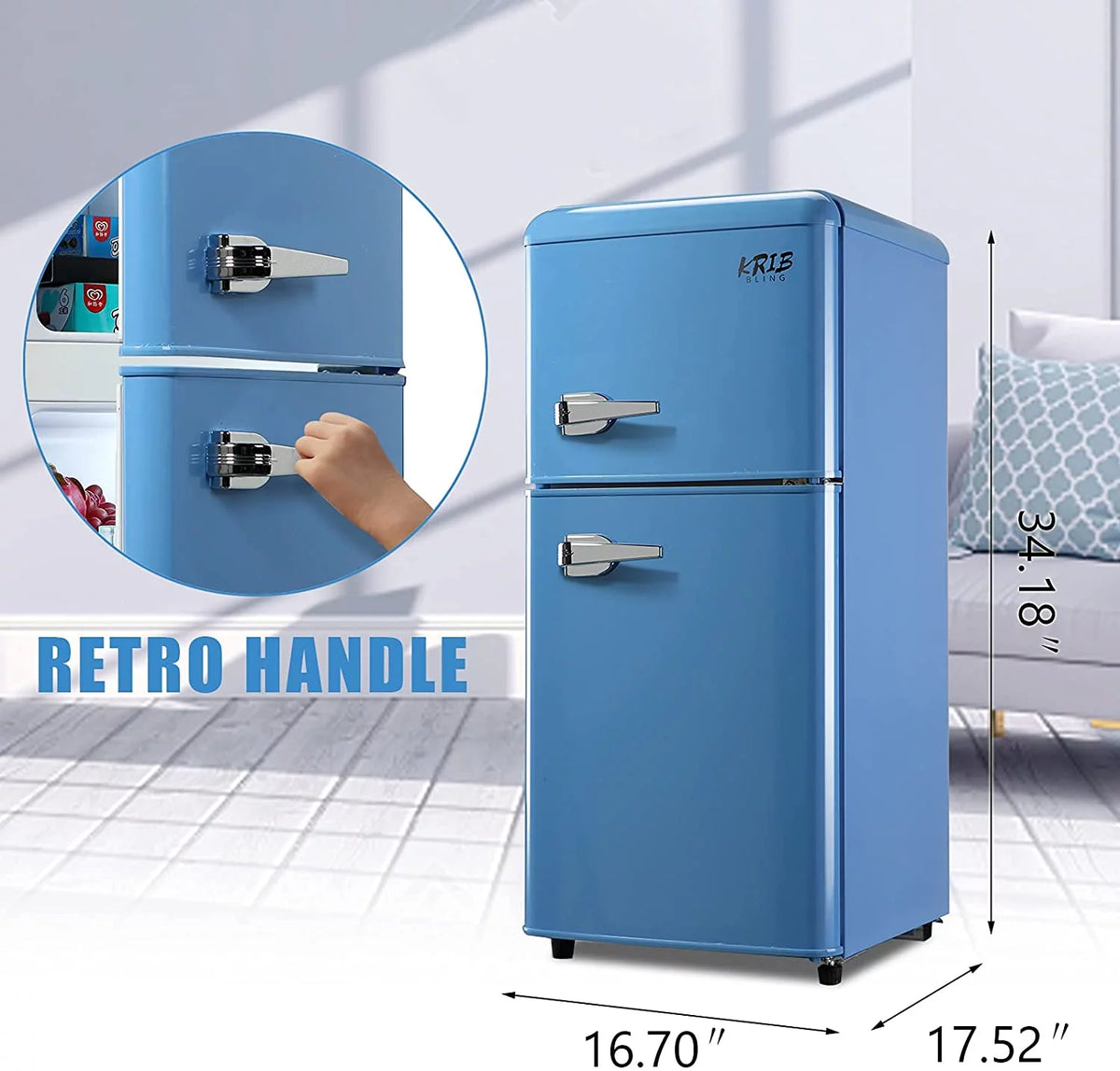 3.5cu.ft Compact Refrigerator Mini Fridge with Freezer T847833