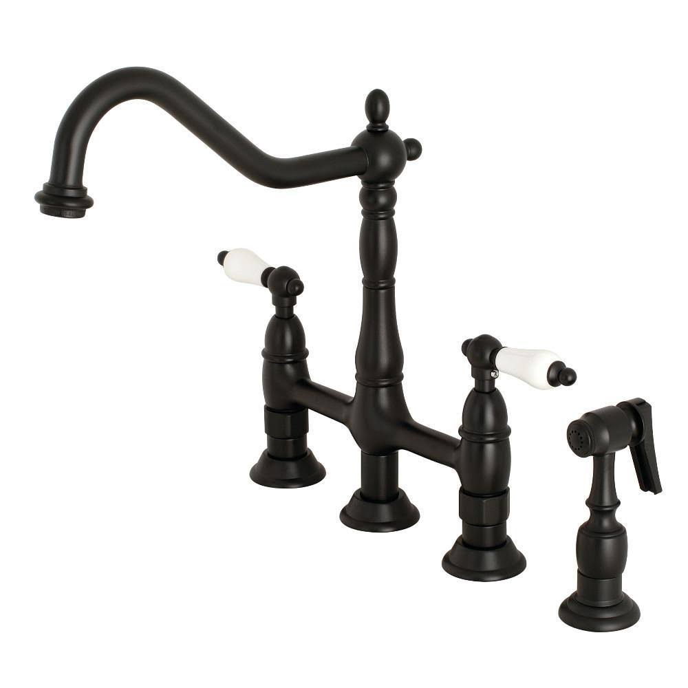 Polished Nickel Kitchen Faucet with Brass Sprayer S568406
