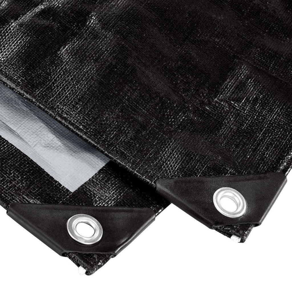 6 ft. x 8 ft. Silver and Black Weather-Resistant Tarp R3184