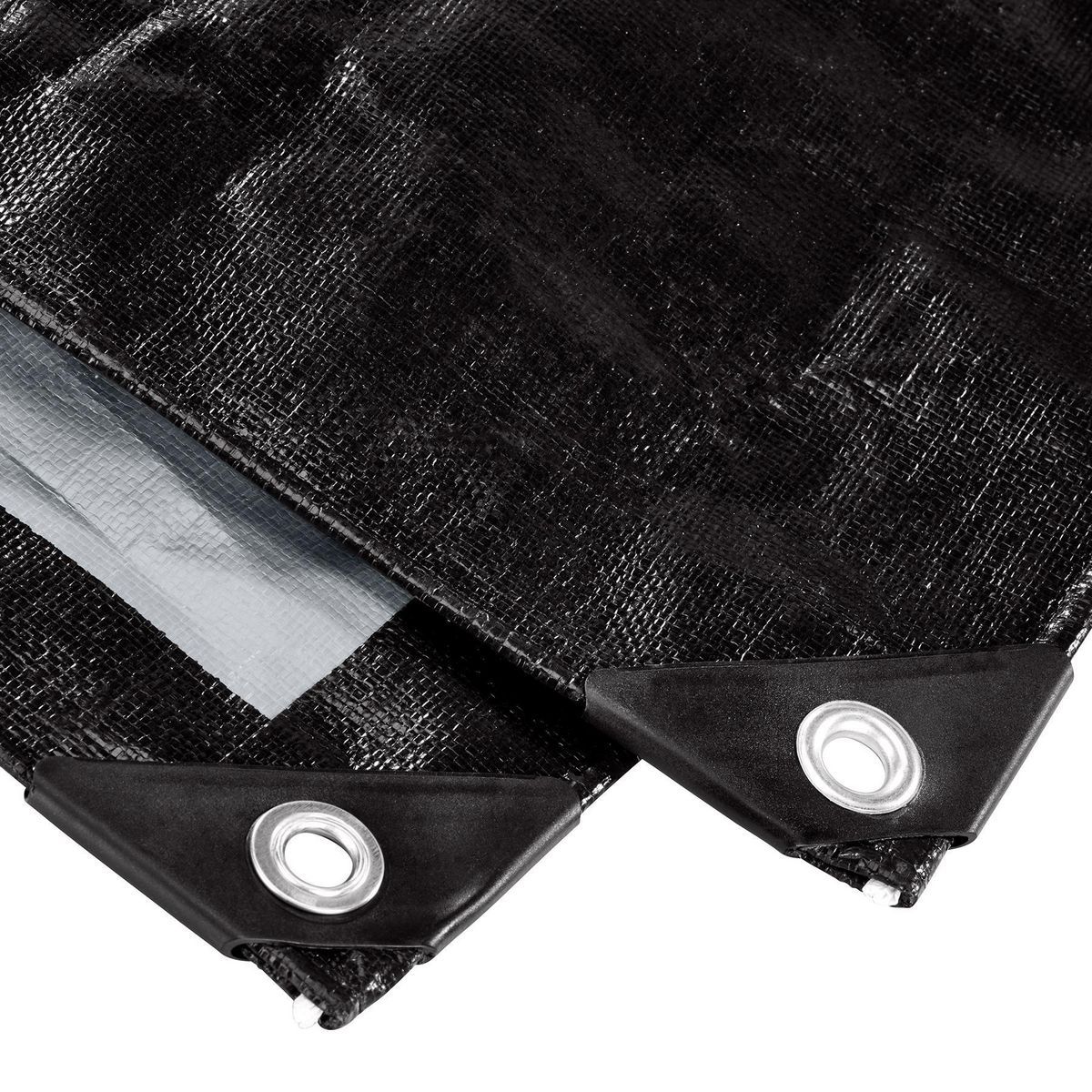 6 ft. x 8 ft. Silver and Black Weather-Resistant Tarp R3184
