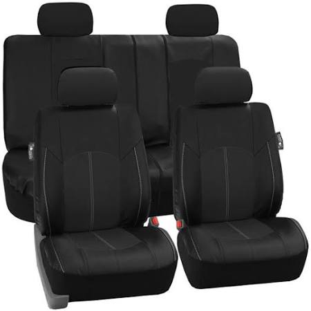 Perforated Leatherette Full Set Car Seat Covers Z34572